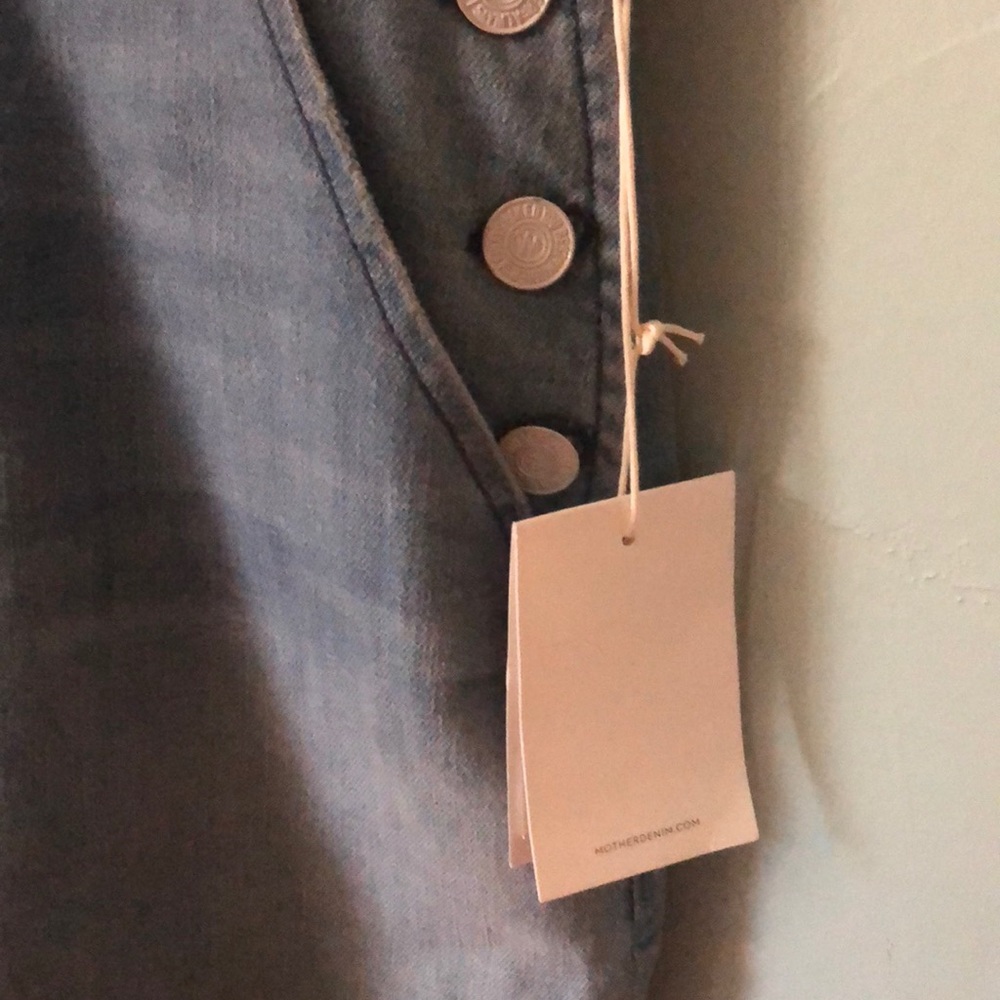 NWT mother denim swooner shorts overalls - Picture 4 of 5